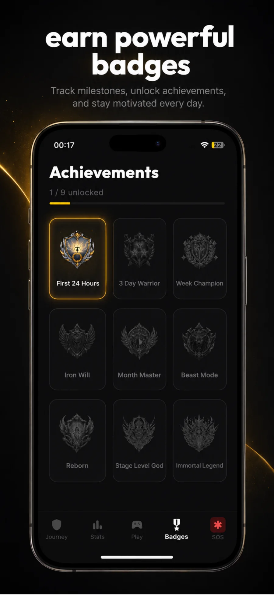 Hero Journey achievements screen