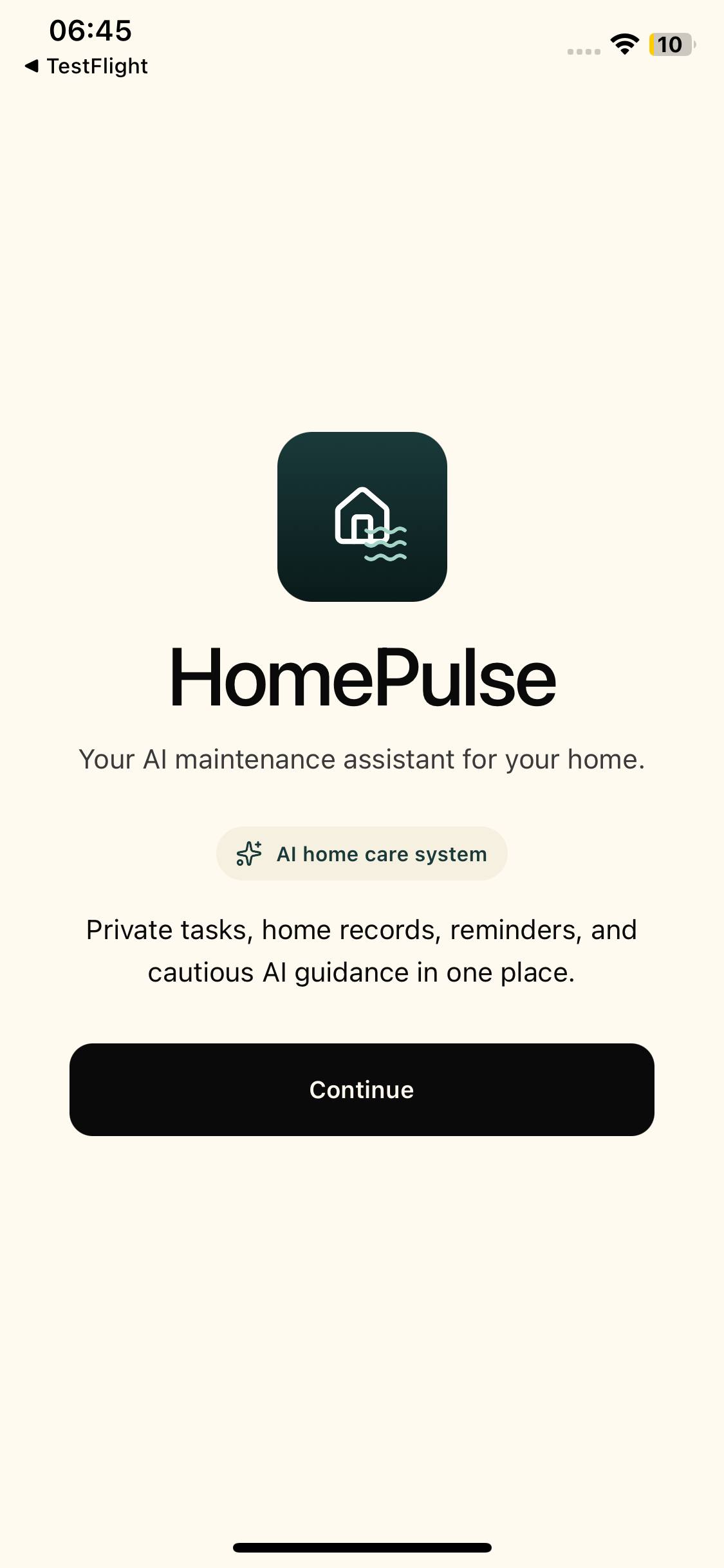 HomePulse add maintenance task screen